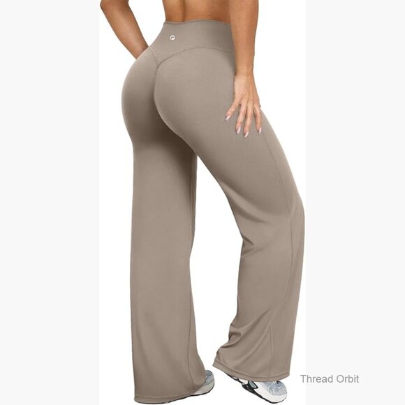 High Waist Straight Leg Yoga Pants Stretch Soft Casual Bottoms